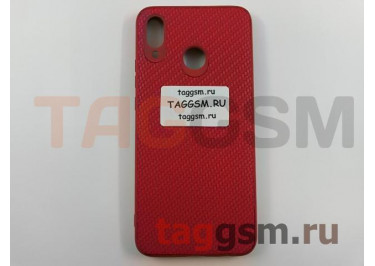 Задняя накладка для Huawei Nova 3 (силикон, под ткань, красная)