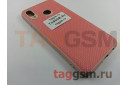 Задняя накладка для Huawei Nova 3 (силикон, под ткань, розовая)