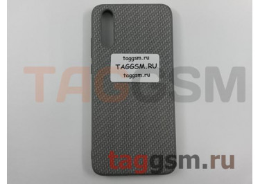 Задняя накладка для Huawei P20 (силикон, под ткань, серая)