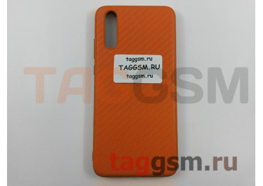 Задняя накладка для Huawei P20 (силикон, под ткань, оранжевая)