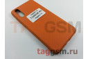 Задняя накладка для Huawei P20 (силикон, под ткань, оранжевая)