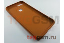 Задняя накладка для Huawei Honor 7C Pro (силикон, под ткань, оранжевая)