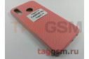Задняя накладка для Huawei P20 Lite (силикон, под ткань, розовая)
