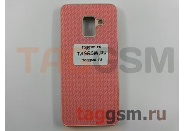 Задняя накладка для Samsung A8 / A530 Galaxy A8 (2018) (силикон, под ткань, розовая)