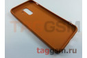 Задняя накладка для Samsung A6 Plus / A605F Galaxy A6 Plus (2018) (силикон, под ткань, оранжевая)