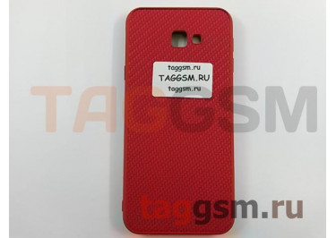 Задняя накладка для Samsung J4 Plus / J415 Galaxy J4 Plus (2018) (силикон, под ткань, красная)