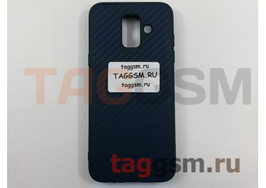 Задняя накладка для Samsung A6 / A600 Galaxy A6 (2018) (силикон, под ткань, темно-синяя)