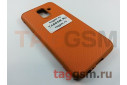 Задняя накладка для Samsung A6 / A600 Galaxy A6 (2018) (силикон, под ткань, оранжевая)