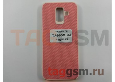 Задняя накладка для Samsung A6 / A600 Galaxy A6 (2018) (силикон, под ткань, розовая)