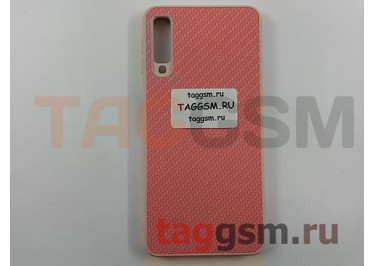 Задняя накладка для Samsung A7 / A750 Galaxy A7 (2018) (силикон, под ткань, розовая)