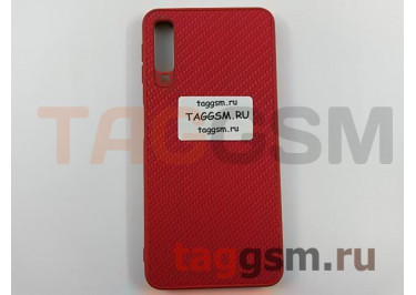 Задняя накладка для Samsung A7 / A750 Galaxy A7 (2018) (силикон, под ткань, красная)