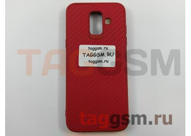 Задняя накладка для Samsung A6 / A600 Galaxy A6 (2018) (силикон, под ткань, красная)
