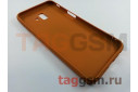 Задняя накладка для Samsung J6 Plus / J610 Galaxy J6 Plus (2018) (силикон, под ткань, оранжевая)