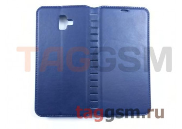 Сумка футляр-книга для Samsung J6 Plus / J610 Galaxy J6 Plus (2018) (экокожа, с силиконовым креплением, на магните, синяя), техпак