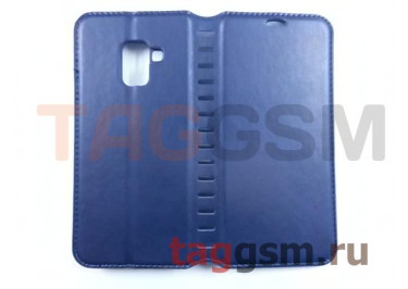 Сумка футляр-книга для Samsung A8 / A530 Galaxy A8 (2018) (боковая, с силиконовым креплением, на магните, синяя)