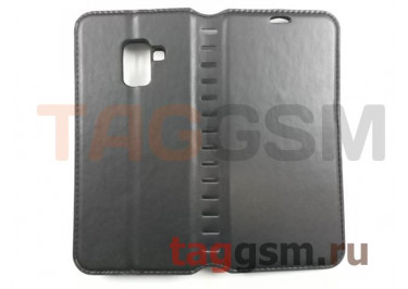 Сумка футляр-книга для Samsung A8 / A530 Galaxy A8 (2018) (боковая, с силиконовым креплением, на магните, черная)