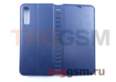 Сумка футляр-книга для Samsung A7 / A750 Galaxy A7 (2018) (экокожа, с силиконовым креплением, на магните, синяя), техпак