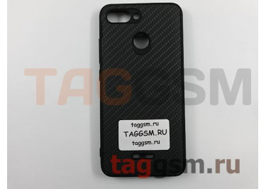 Задняя накладка для Xiaomi Redmi 6 (силикон, под ткань, черная)
