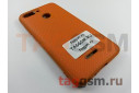 Задняя накладка для Xiaomi Redmi 6 (силикон, под ткань, оранжевая)