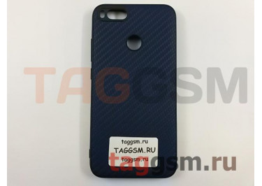 Задняя накладка для Xiaomi Mi A1 / Mi 5x (силикон, под ткань, темно-синяя)