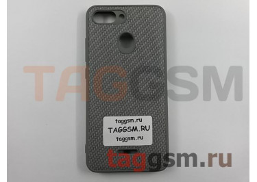 Задняя накладка для Xiaomi Redmi 6 (силикон, под ткань, серая)