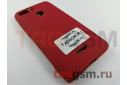 Задняя накладка для Xiaomi Redmi 6 (силикон, под ткань, красная)