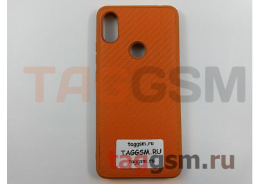 Задняя накладка для Xiaomi Redmi S2 (силикон, под ткань, оранжевая)