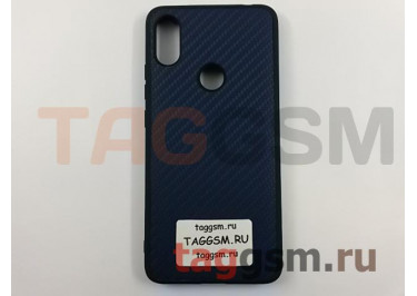 Задняя накладка для Xiaomi Redmi S2 (силикон, под ткань, темно-синяя)