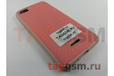 Задняя накладка для Xiaomi Redmi 6A (силикон, под ткань, розовая)