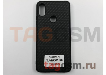 Задняя накладка для Xiaomi Redmi S2 (силикон, под ткань, черная)