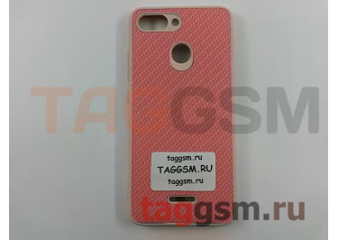 Задняя накладка для Xiaomi Redmi 6 (силикон, под ткань, розовая)