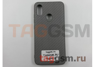 Задняя накладка для Xiaomi Mi 8  (силикон, под ткань, серая)