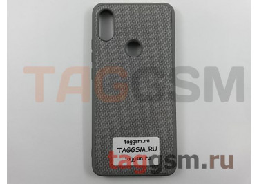 Задняя накладка для Xiaomi Redmi S2 (силикон, под ткань, серая)