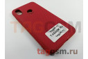 Задняя накладка для Xiaomi Mi 8  (силикон, под ткань, красная)
