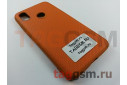 Задняя накладка для Xiaomi Mi 8  (силикон, под ткань, оранжевая)