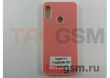 Задняя накладка для Xiaomi Mi A2 Lite / Redmi 6 Pro (силикон, под ткань, розовая)