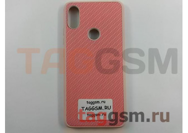 Задняя накладка для Xiaomi Redmi S2 (силикон, под ткань, розовая)