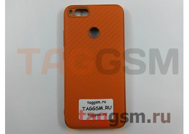Задняя накладка для Xiaomi Mi A1 / Mi 5x (силикон, под ткань, оранжевая)
