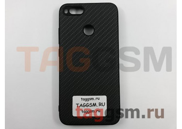 Задняя накладка для Xiaomi Mi A1 / Mi 5x (силикон, под ткань, черная)