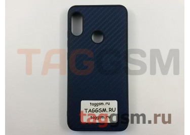 Задняя накладка для Xiaomi Mi A2 Lite / Redmi 6 Pro (силикон, под ткань, темно-синяя)