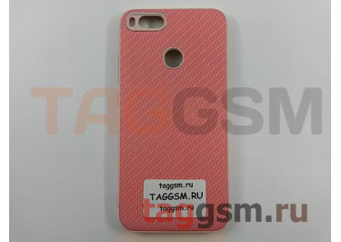 Задняя накладка для Xiaomi Mi A1 / Mi 5x (силикон, под ткань, розовая)