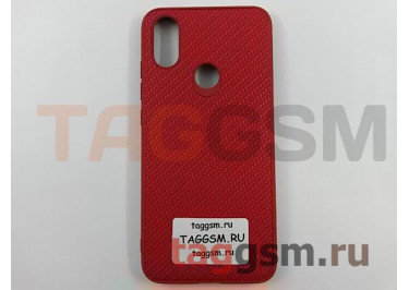Задняя накладка для Xiaomi Mi A2 / Mi 6x (силикон, под ткань, красная)