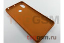 Задняя накладка для Xiaomi Mi MAX 3  (силикон, под ткань, оранжевая)