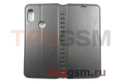 Сумка футляр-книга для XIAOMI Redmi Note 6 Pro (экокожа, с силиконовым основанием, на магните, черная), техпак