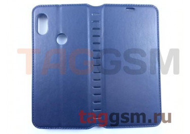 Сумка футляр-книга для XIAOMI Redmi Note 6 Pro (экокожа, с силиконовым основанием, на магните, синяя), техпак