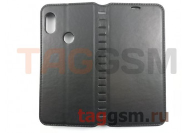 Сумка футляр-книга для XIAOMI Redmi Note 6 (экокожа, с силиконовым основанием, на магните, черная), техпак