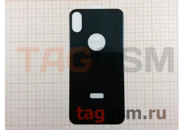Пленка / стекло на дисплей для iPhone X (Gorilla Glass) 6D (на заднюю крышку) (черный) техпак