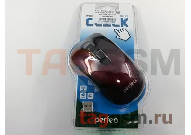 Мышь беспроводная Perfeo оптическая, Click 6 кн, 1600 DPI, USB, красная (PF-966-RD)
