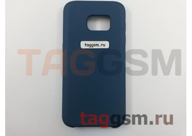 Задняя накладка для Samsung G930 Galaxy S7 (силикон, синяя), ориг