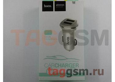 Блок питания USB (авто) на 2 порта 2100mA (в коробке) (белый), (Z1) HOCO
